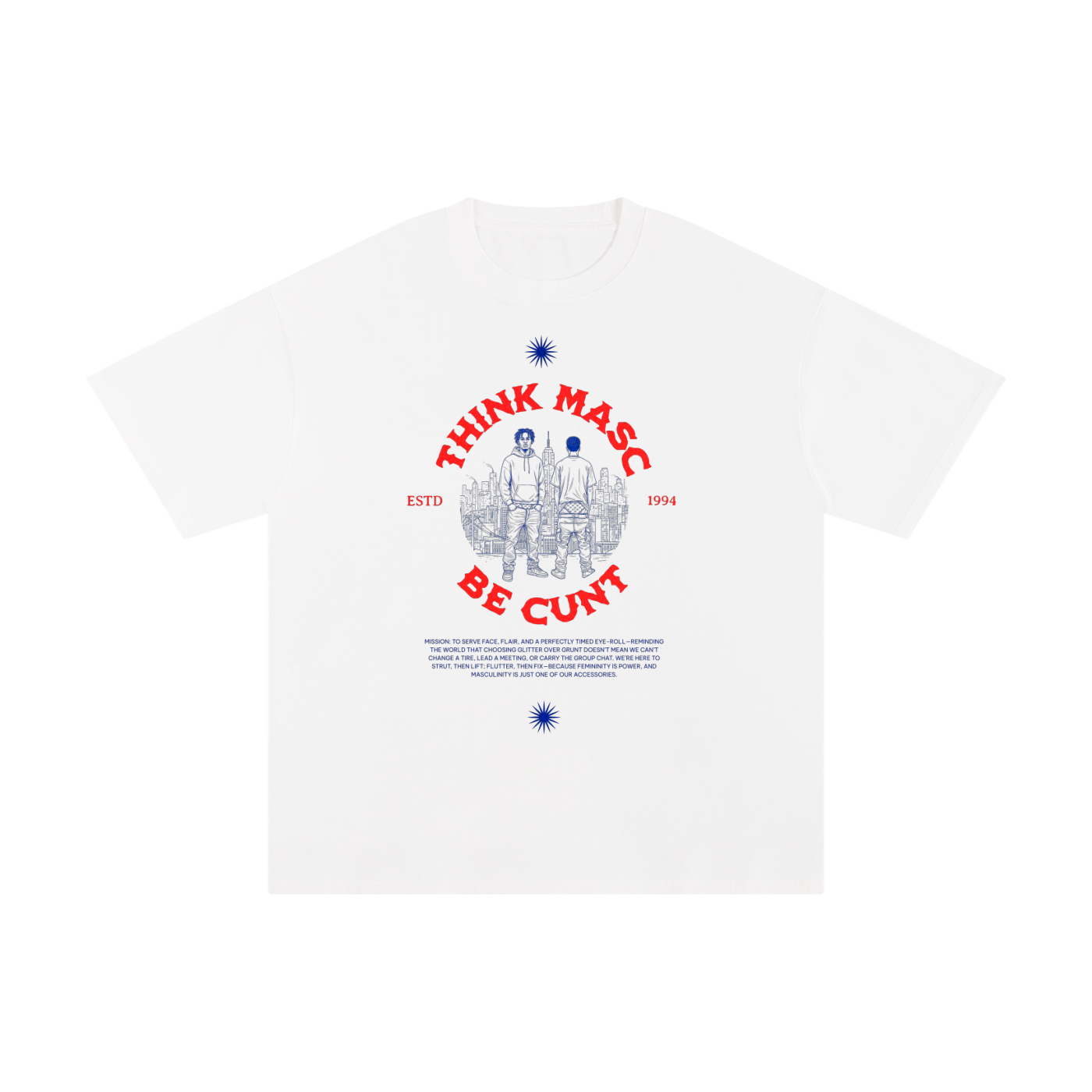 Unisex Pure Cotton T-Shirt with Think Masc Graphic