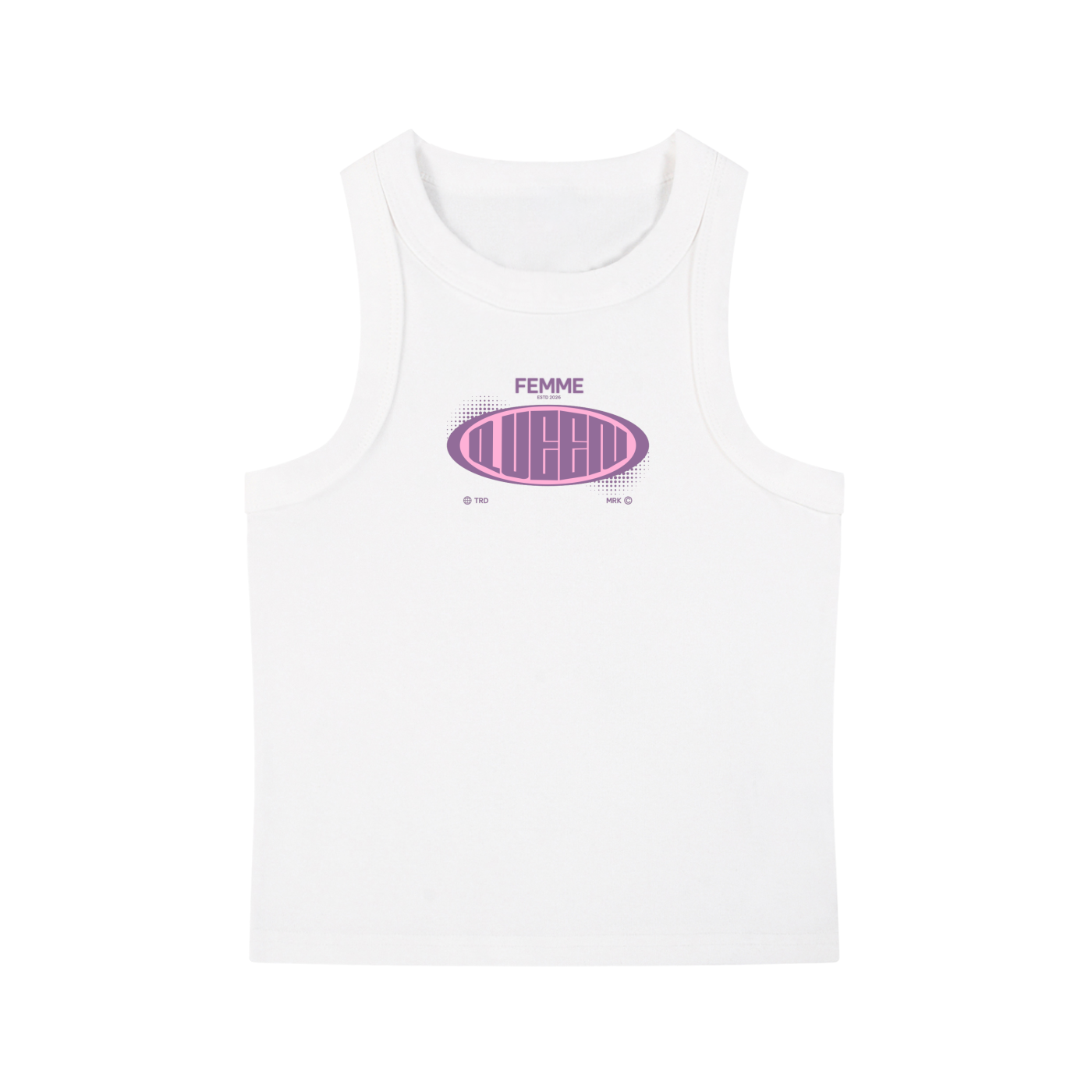 Snow Washed Tank Top with Pink Femme Queen Graphic
