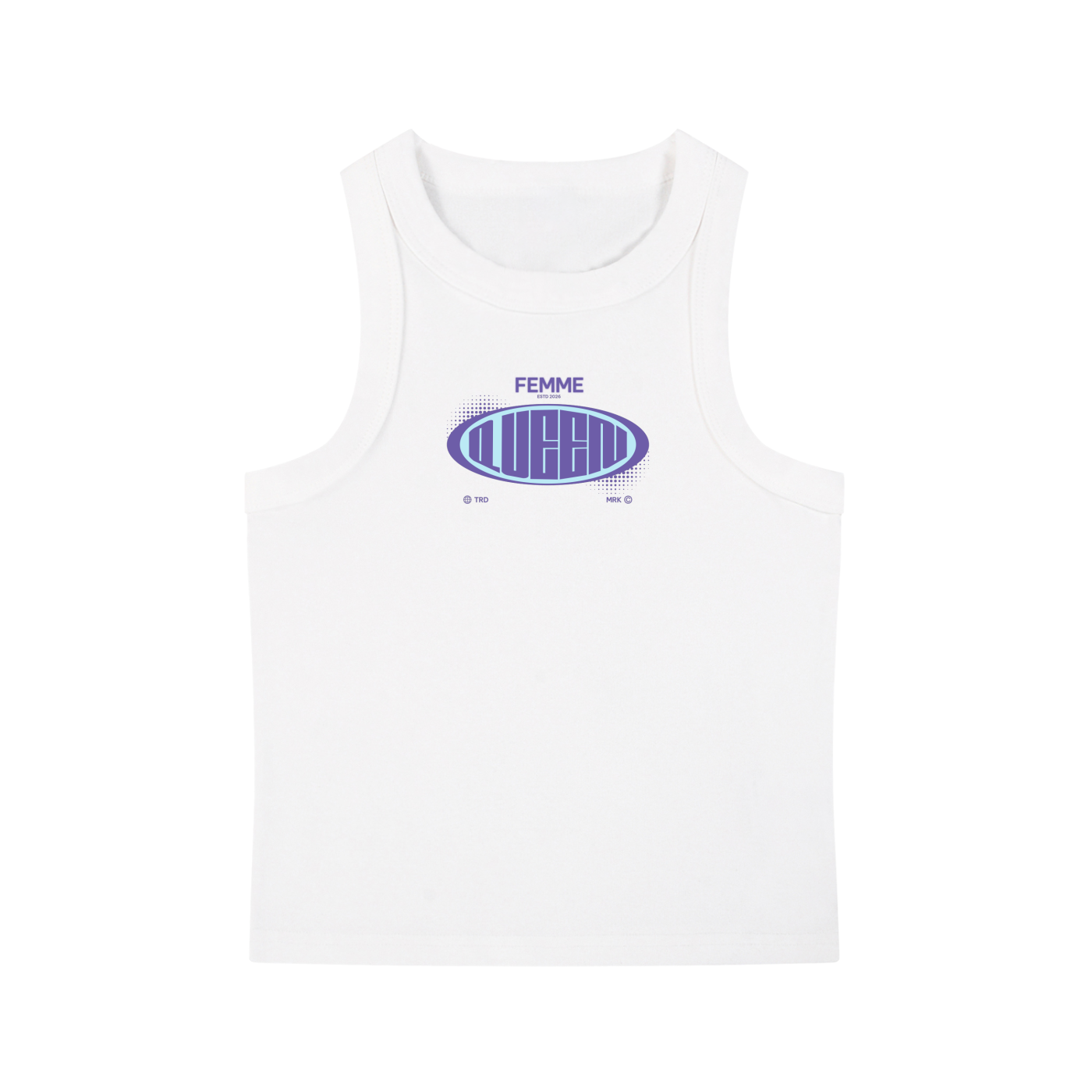 Snow Washed Tank Top with Purple Femme Queen Graphic