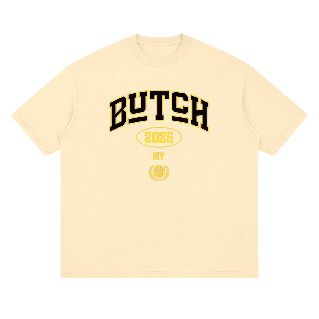 Streetwear Loose Drop Shoulder T-Shirt with Butch 2026 Graphic