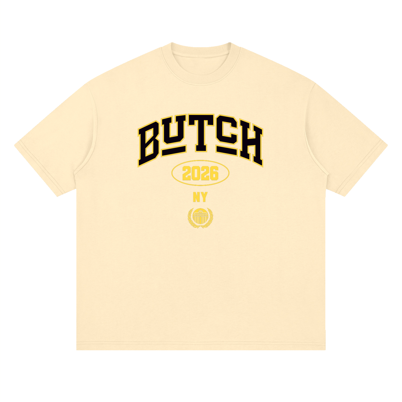 Streetwear Loose Drop Shoulder T-Shirt with Butch 2026 Graphic