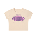 Snow Washed Crop Top with Pink Femme Queen Graphic