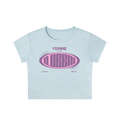 Snow Washed Crop Top with Pink Femme Queen Graphic
