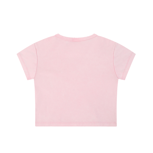Snow Washed Crop Top with Purple Femme Queen Graphic