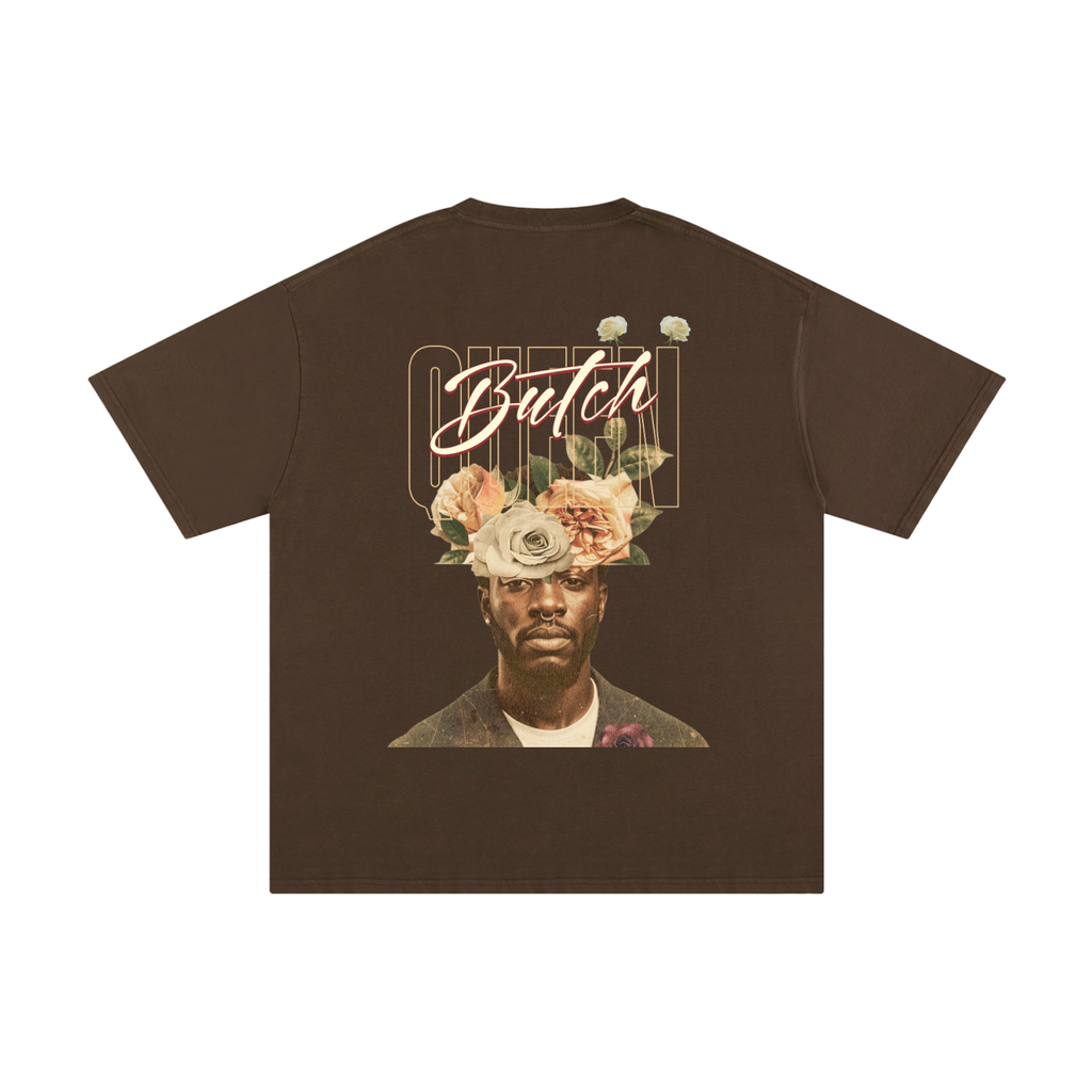 Unisex Pure Cotton T-Shirt with Butch Queen Floral Graphic
