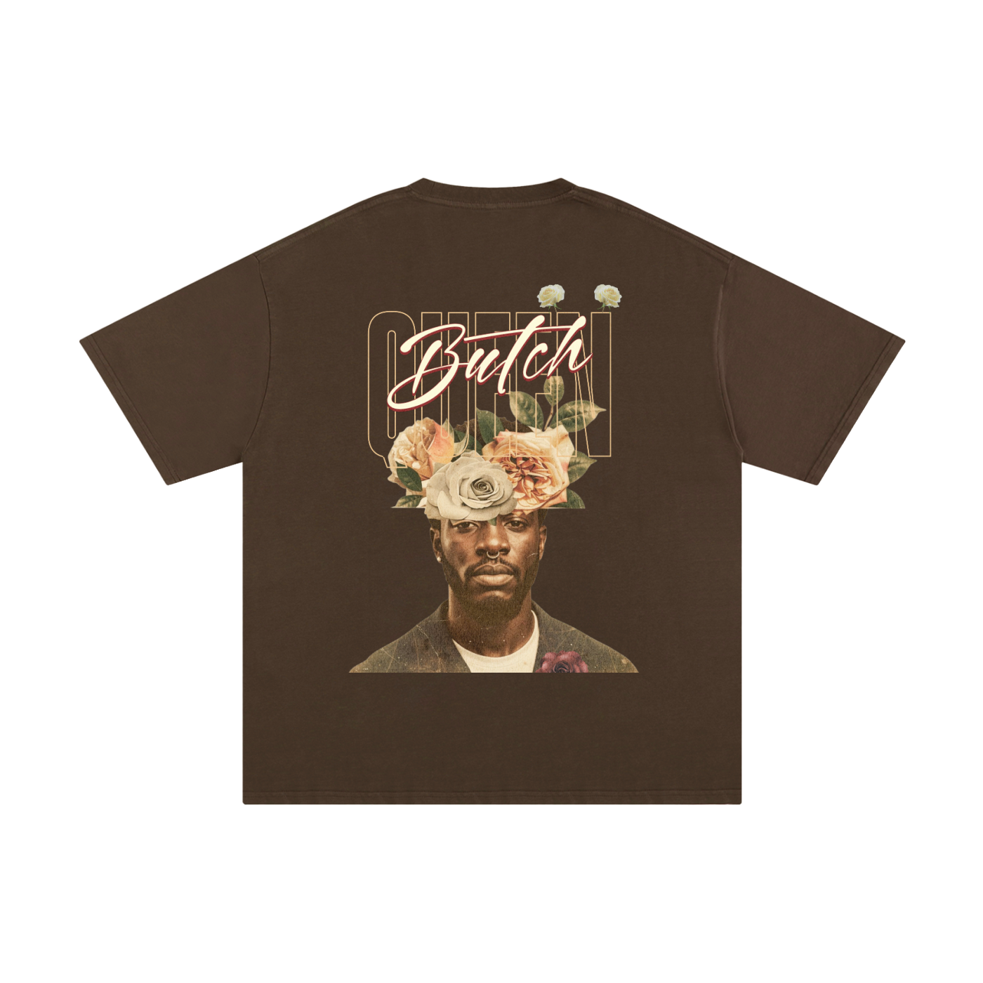 Unisex Pure Cotton T-Shirt with Butch Queen Floral Graphic