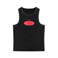 Snow Washed Tank Top with Red Femme Queen Graphic