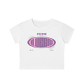 Snow Washed Crop Top with Pink Femme Queen Graphic