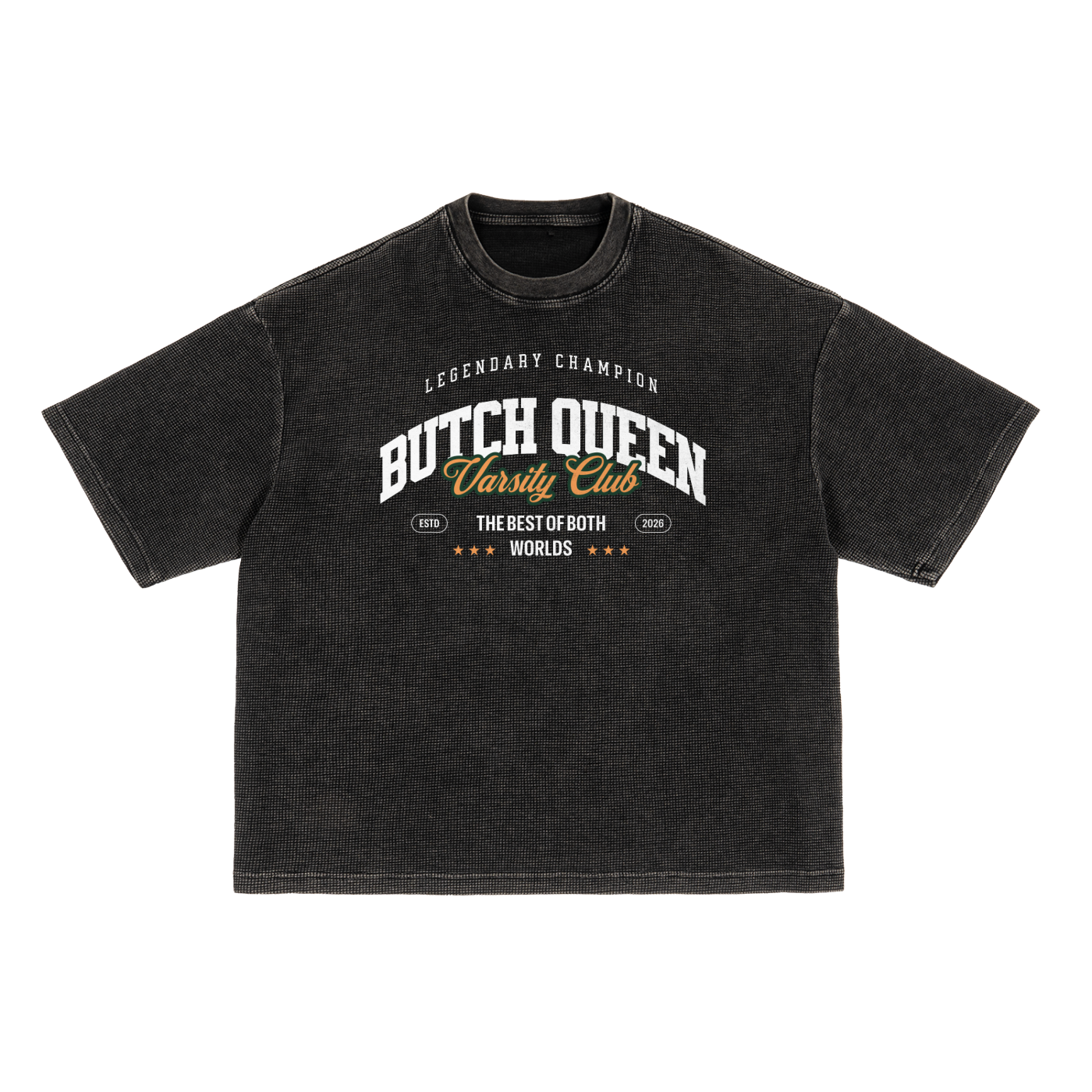 Textured Waffle Washed Boxy T-Shirt