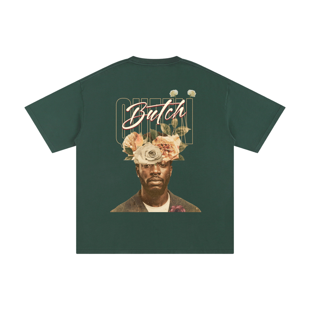 Unisex Pure Cotton T-Shirt with Butch Queen Floral Graphic