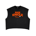French Terry Boxy Tank Top with Orange Rich Uncle Graphic