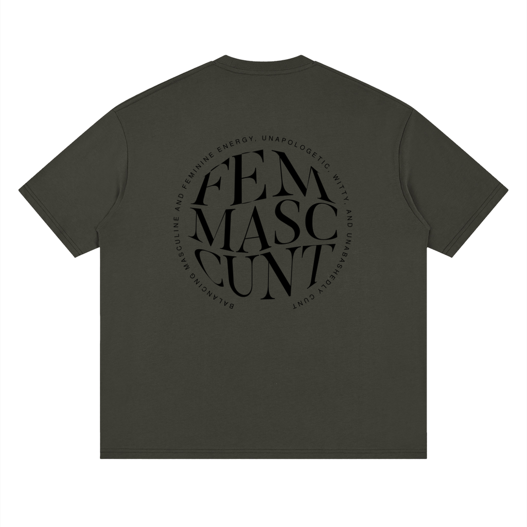 Streetwear Loose Drop Shoulder T-Shirt with Masc Sphere Graphic