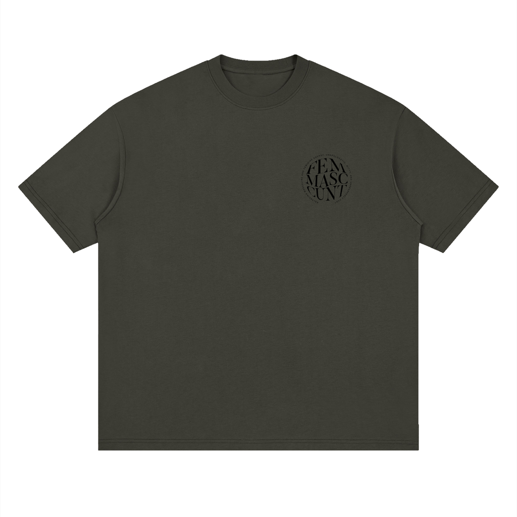 Streetwear Loose Drop Shoulder T-Shirt with Masc Sphere Graphic