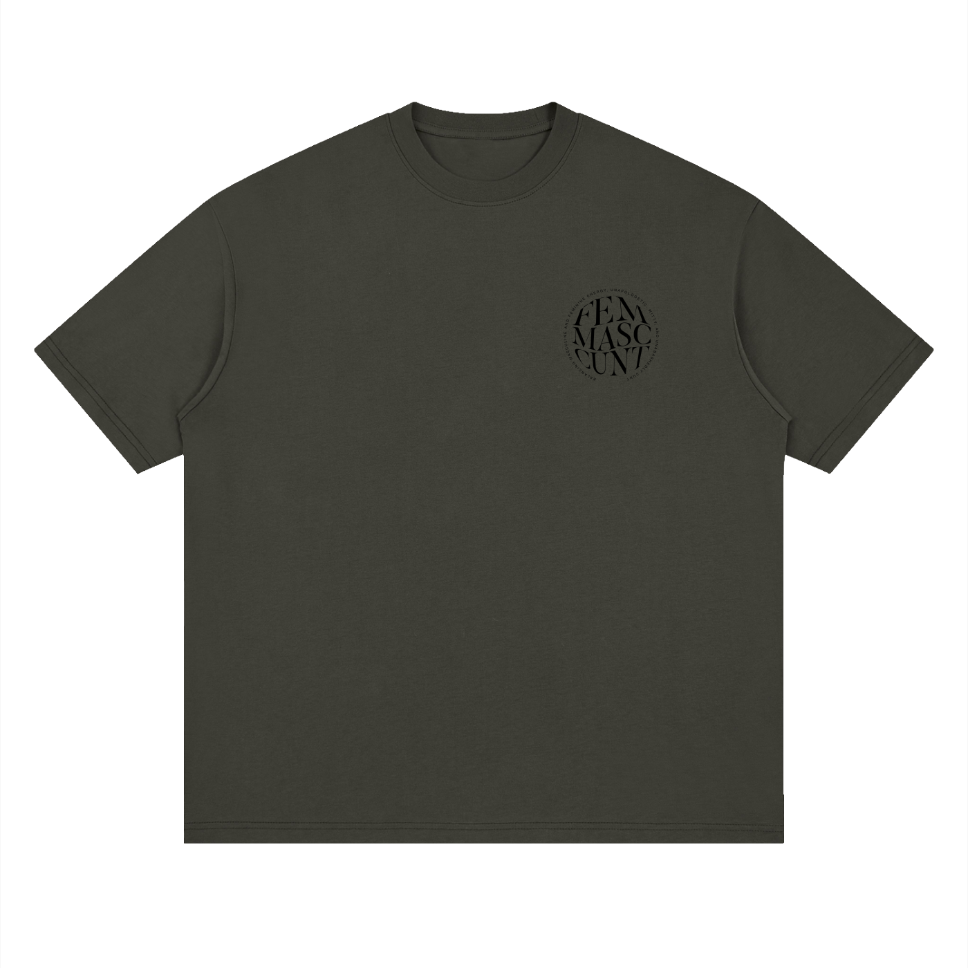 Streetwear Loose Drop Shoulder T-Shirt with Masc Sphere Graphic