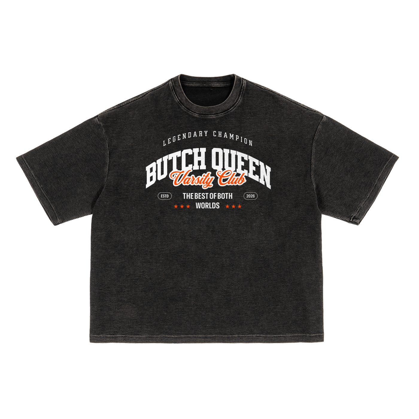 Textured Waffle Washed Boxy T-Shirt