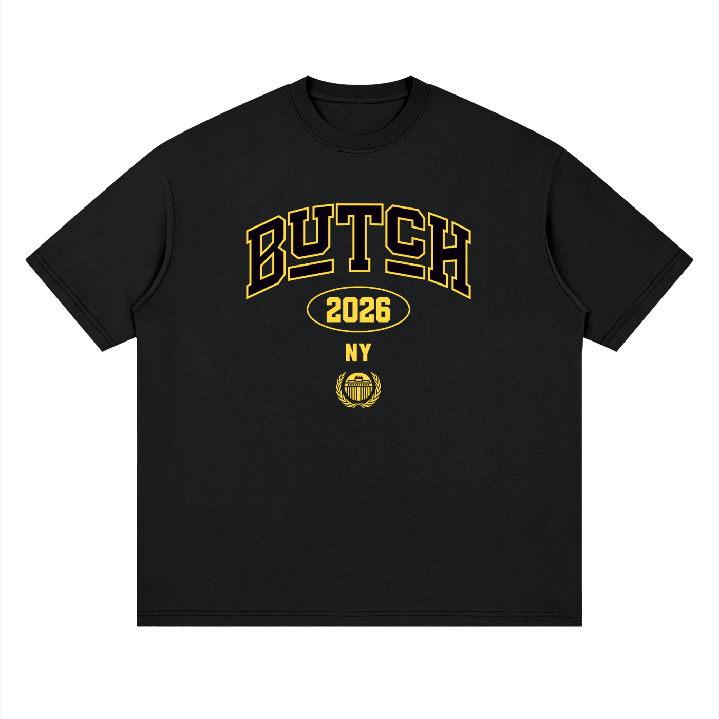 Streetwear Loose Drop Shoulder T-Shirt with Butch 2026 Graphic