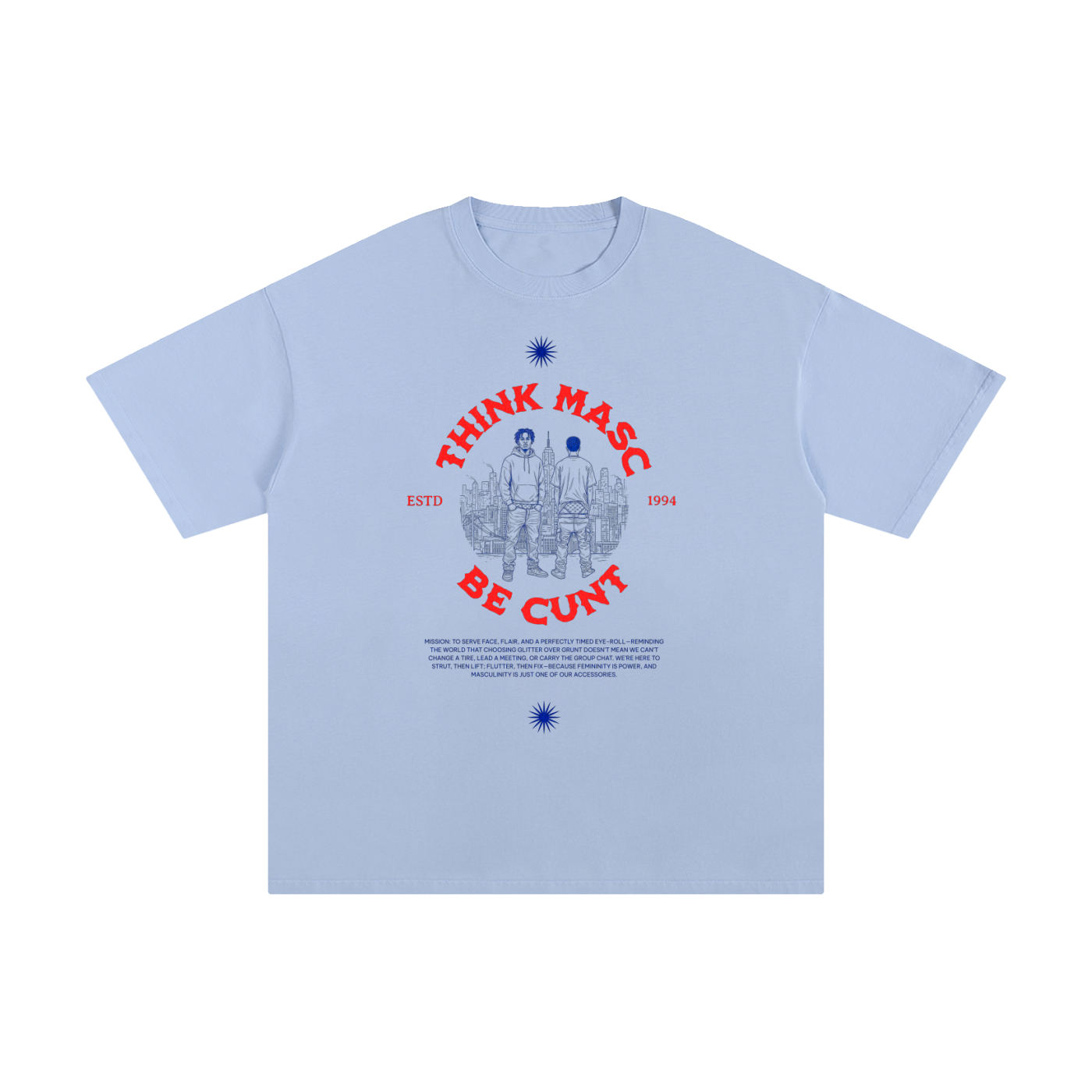 Unisex Pure Cotton T-Shirt with Think Masc Graphic