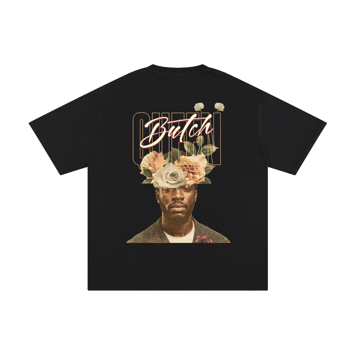 Unisex Pure Cotton T-Shirt with Butch Queen Floral Graphic