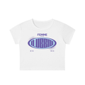 Snow Washed Crop Top with Purple Femme Queen Graphic