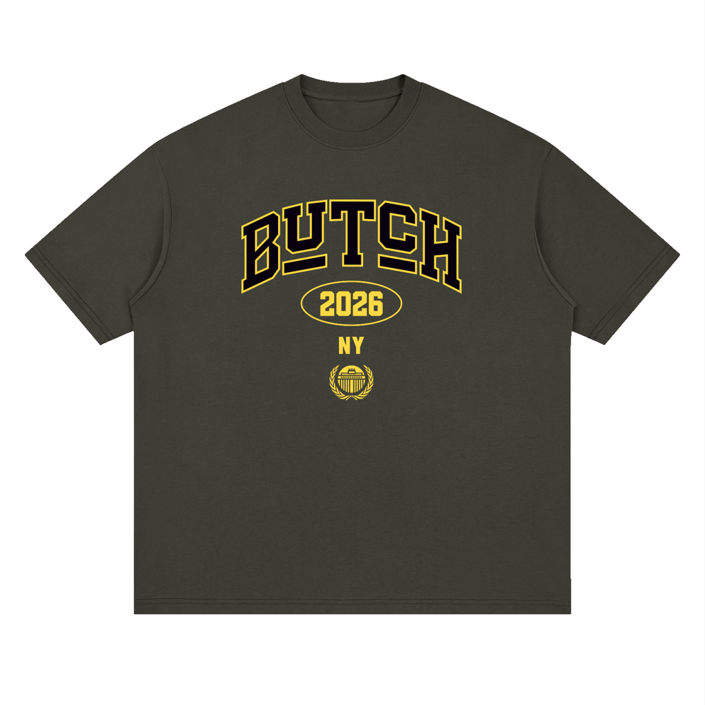 Streetwear Loose Drop Shoulder T-Shirt with Butch 2026 Graphic