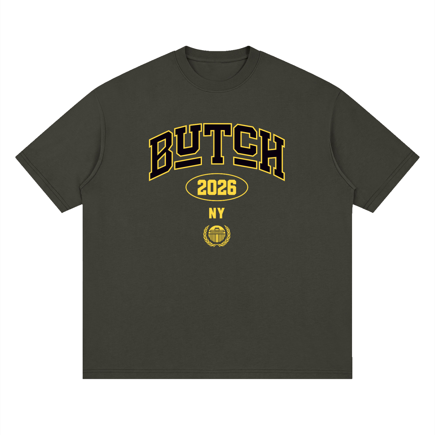 Streetwear Loose Drop Shoulder T-Shirt with Butch 2026 Graphic