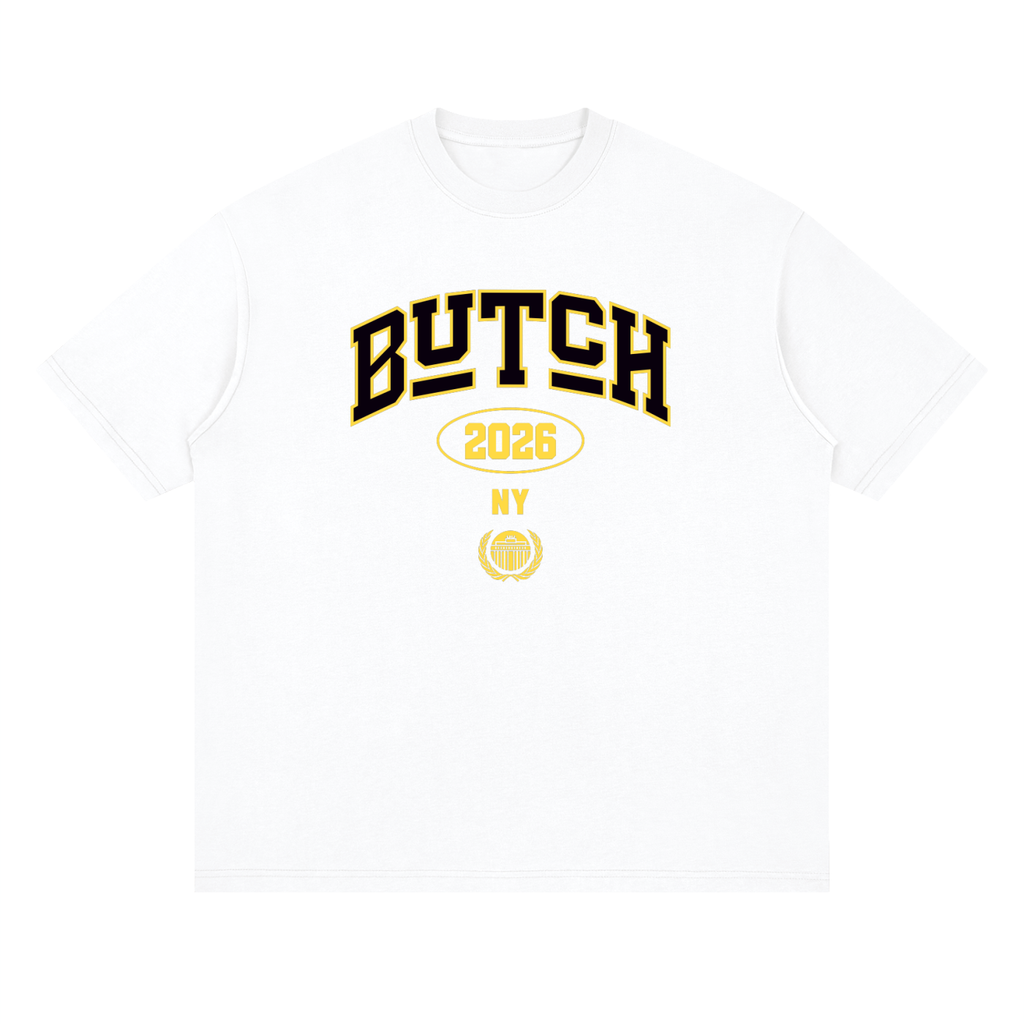 Streetwear Loose Drop Shoulder T-Shirt with Butch 2026 Graphic