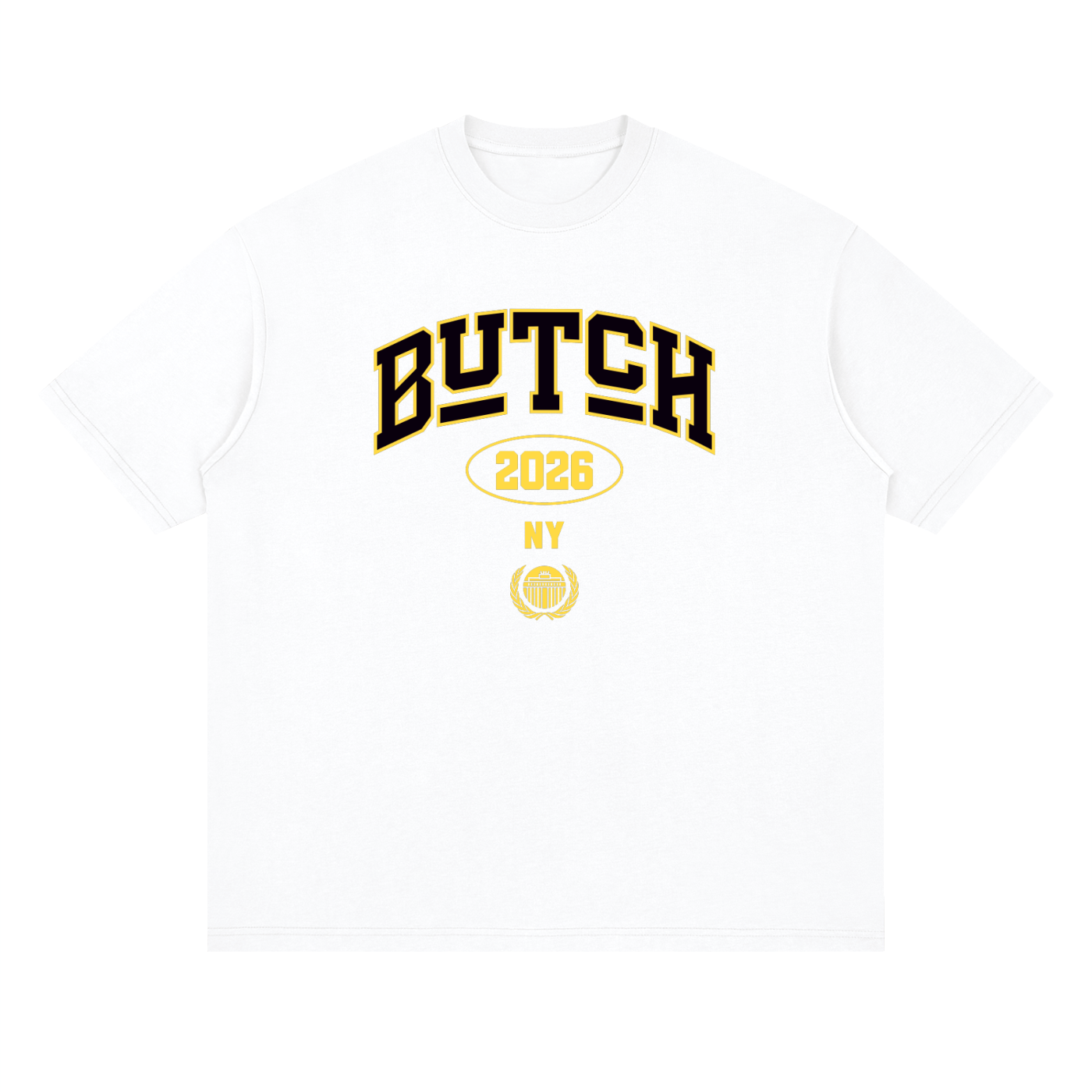 Streetwear Loose Drop Shoulder T-Shirt with Butch 2026 Graphic