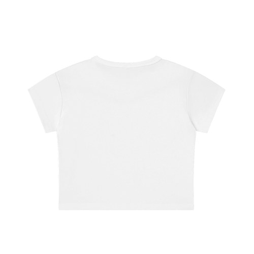 Snow Washed Crop Top with Purple Femme Queen Graphic