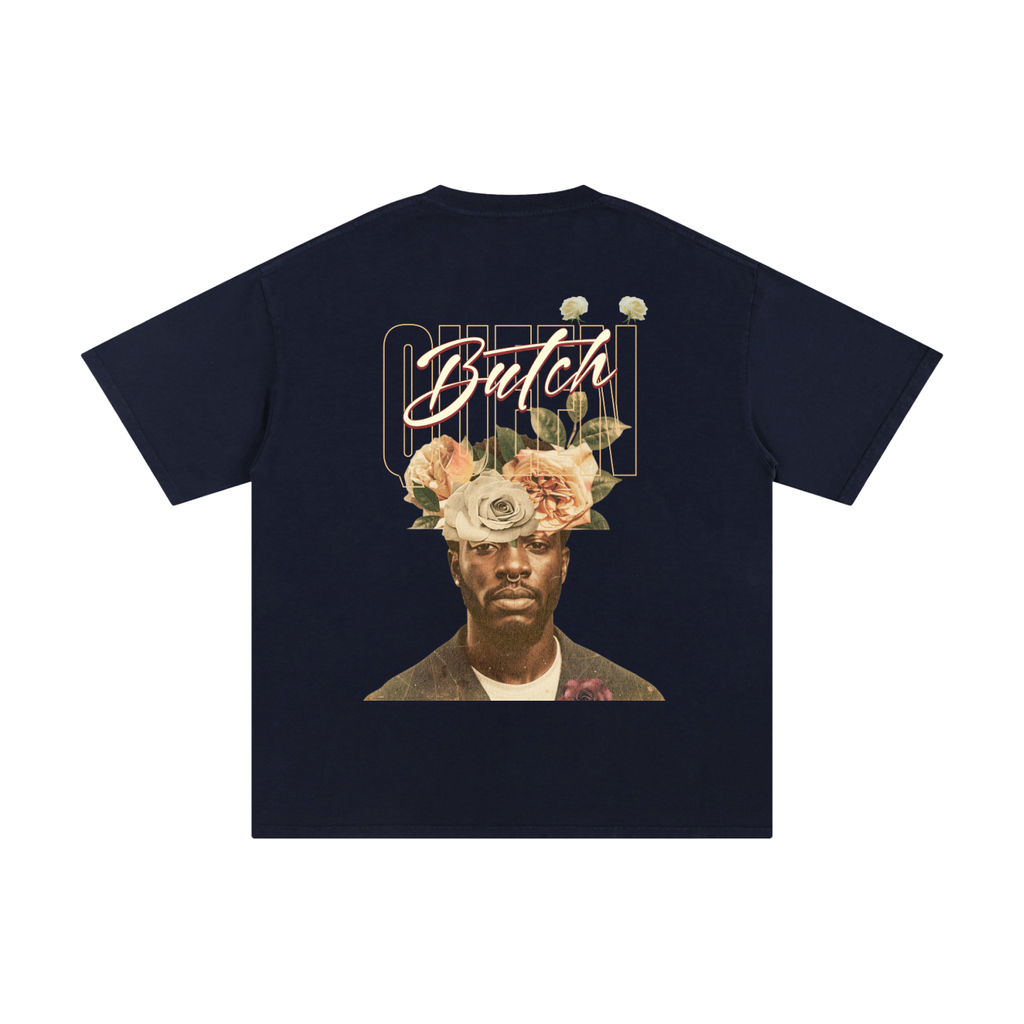 Unisex Pure Cotton T-Shirt with Butch Queen Floral Graphic