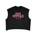 French Terry Boxy Tank Top with Pink Rich Uncle Graphic