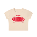 Snow Washed Crop Top with Red Femme Queen Graphic