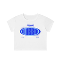 Snow Washed Crop Top with Blue Femme Queen Graphic