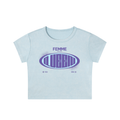 Snow Washed Crop Top with Purple Femme Queen Graphic