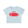 Snow Washed Crop Top with Red Femme Queen Graphic