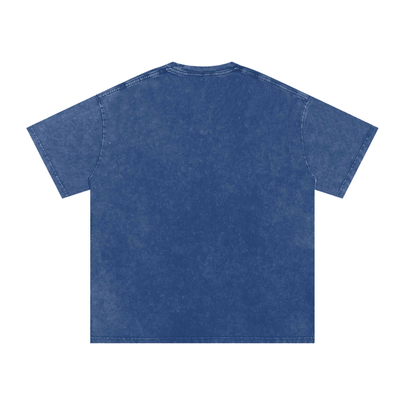 Snow Washed Oversized Cotton T-Shirt with Blue BQ Varsity Graphic
